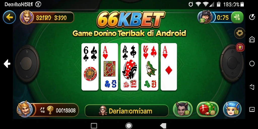 Screenshot 66KBET menunjukkan pemain bersaing dalam permainan Domino yang seru.