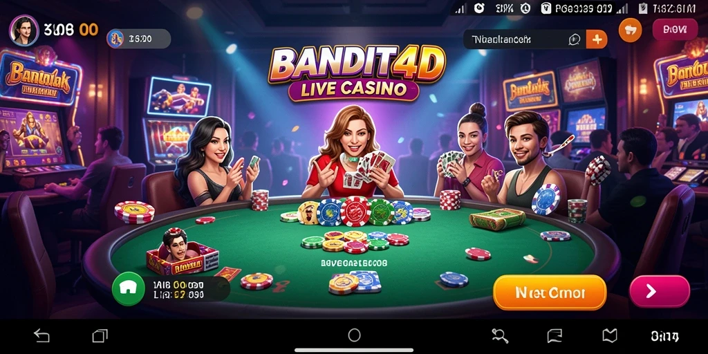 Screenshot utama BANDIT4D menampilkan dealer langsung dan gameplay yang mendebarkan.