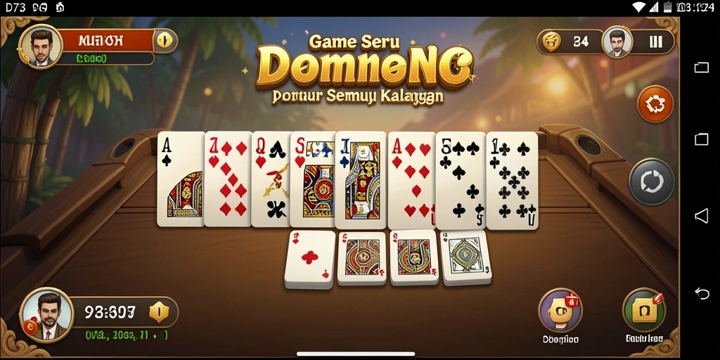 Tangkapan layar D73 menunjukkan keseruan bermain Domino.