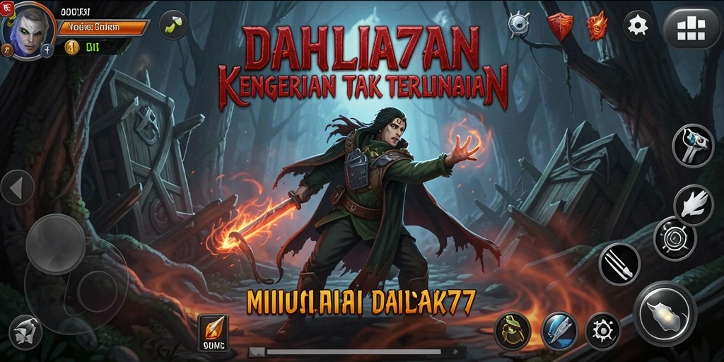 Screenshot DAHLIA77 menampilkan suasana mencekam di dalam rumah berhantu.