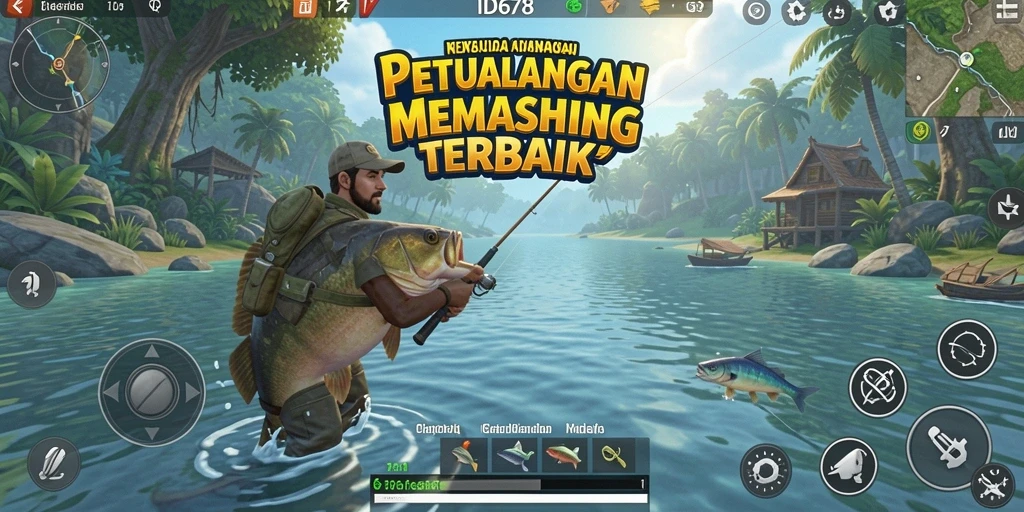Tangkapan besar dalam gameplay memancing ID678 yang menantang.