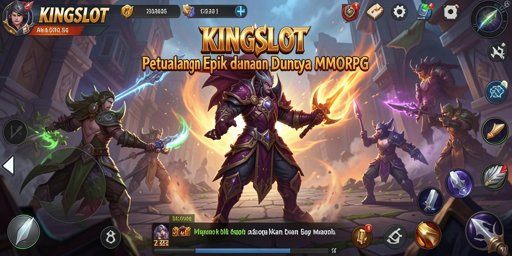 Screenshot gameplay KINGSLOT menampilkan aksi pertempuran yang seru.