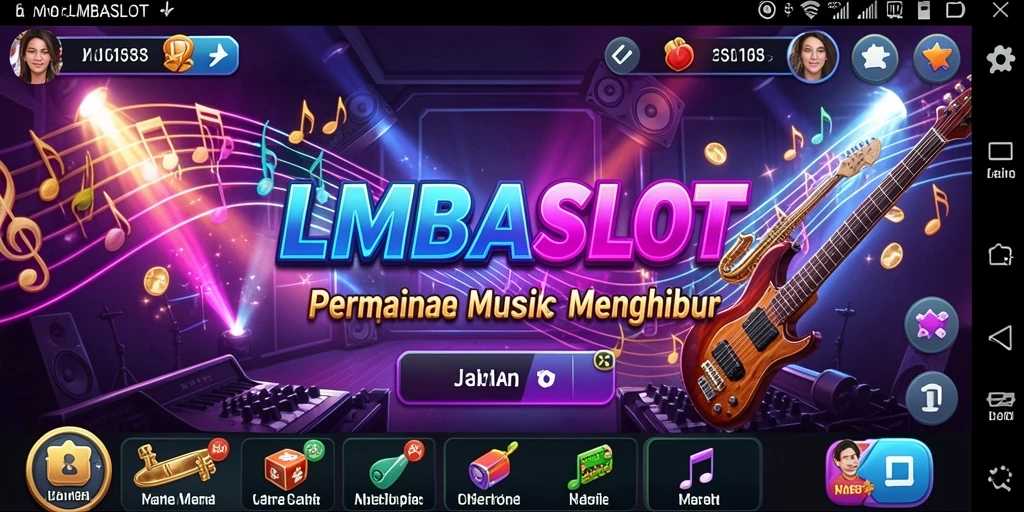 Tampilan gameplay seru di LMBASLOT dengan berbagai lagu.