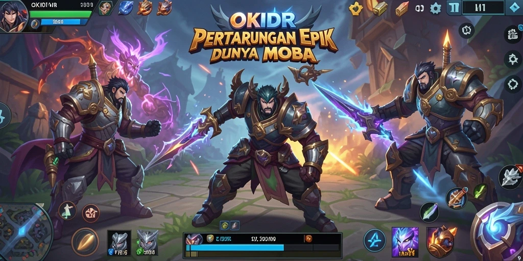 Gameplay seru dan intens dalam OKIDR MOBA.