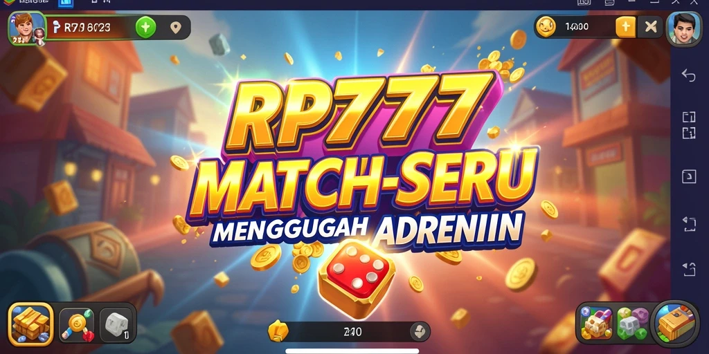 Screenshot gameplay RP777 yang menampilkan tantangan match-3 yang seru.