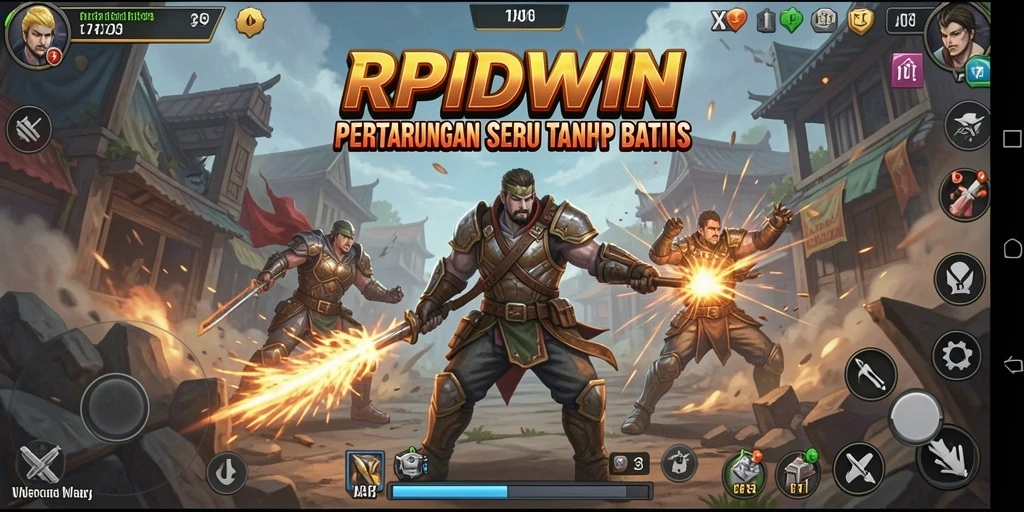 Tangkapan layar gameplay RPIDWIN menampilkan aksi pertarungan yang seru.