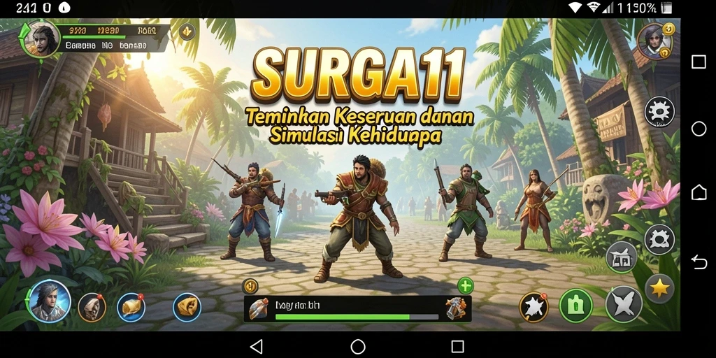 Tampilan gameplay menarik dari SURGA11 yang penuh warna dan dinamis.