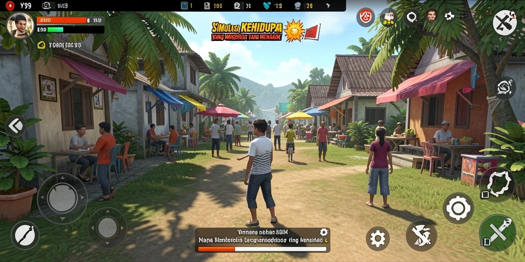 Screenshot gameplay Y89 menampilkan interaksi karakter yang menyenangkan.